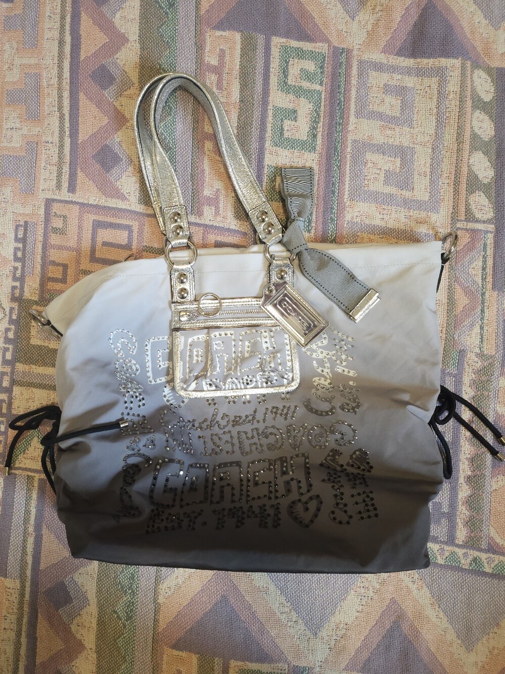 Coach Poppy Ombré Rhinestone Storypatch Spotlight Tote 15312
